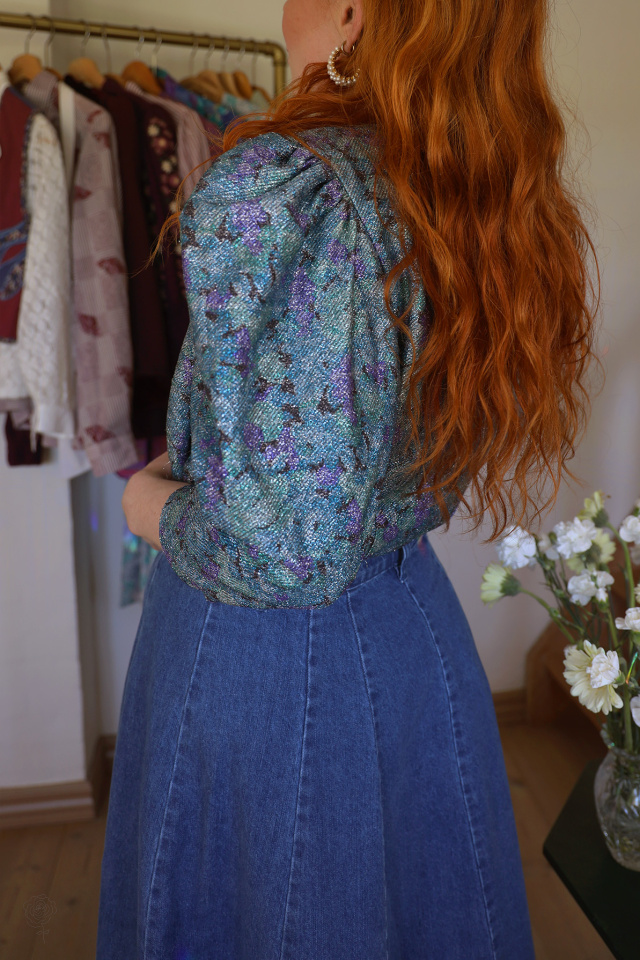 Shimmery Teal 80's Vintage Blazer Jacket | L