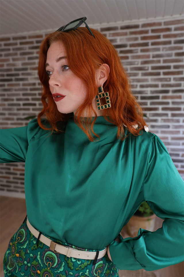 Disco Diamond Earrings | Green