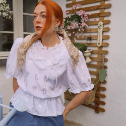 Shiny White Vintage Top | S