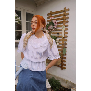 Shiny White Vintage Top | S