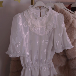 Shiny White Vintage Top | S