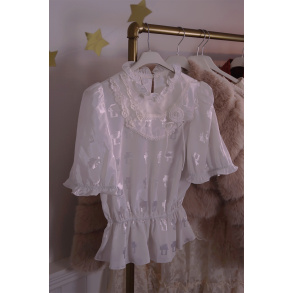 Shiny White Vintage Top | S
