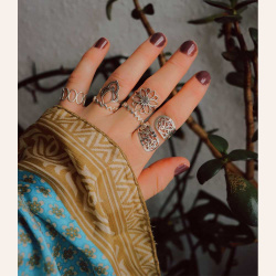 Silver Sunflower Ring