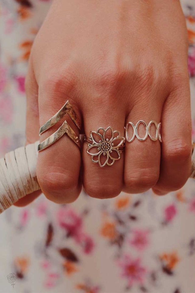 Silver Sunflower Ring