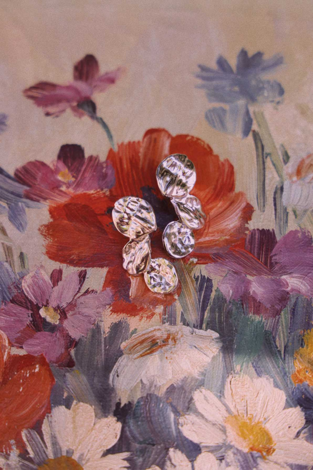 Silvery Coin Earrings