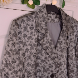 Silvery Leaf Vintage Blazer Jacket | M/L