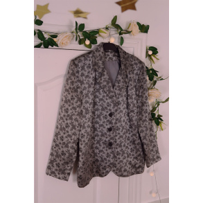 Silvery Leaf Vintage Blazer Jacket | M/L