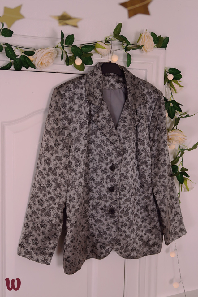 Silvery Leaf Vintage Blazer Jacket | M/L