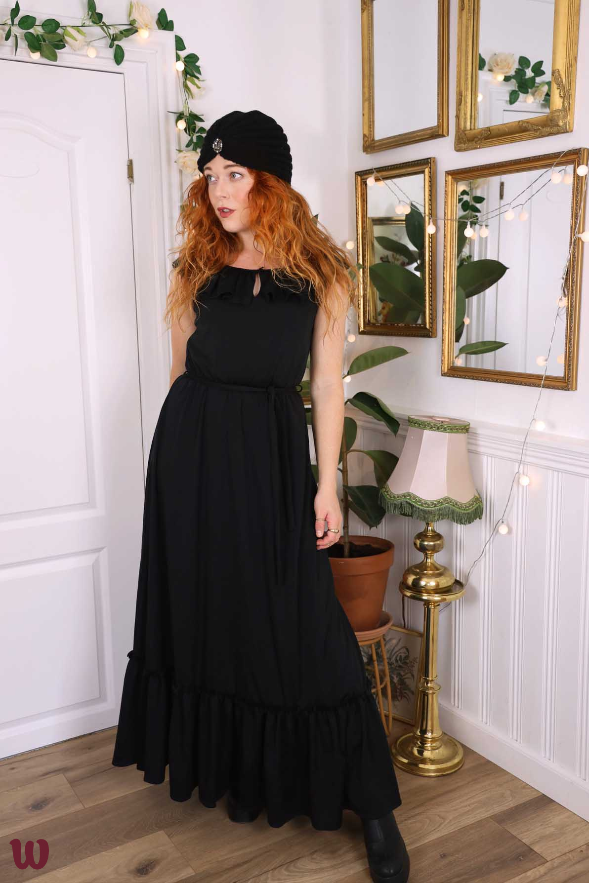 Black Satin Floor Length Prom Dress, Simple Black Short Sleeve Evening