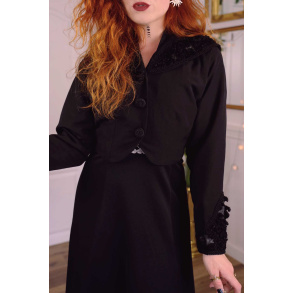 Simple Cropped Black Blazer Jacket | S