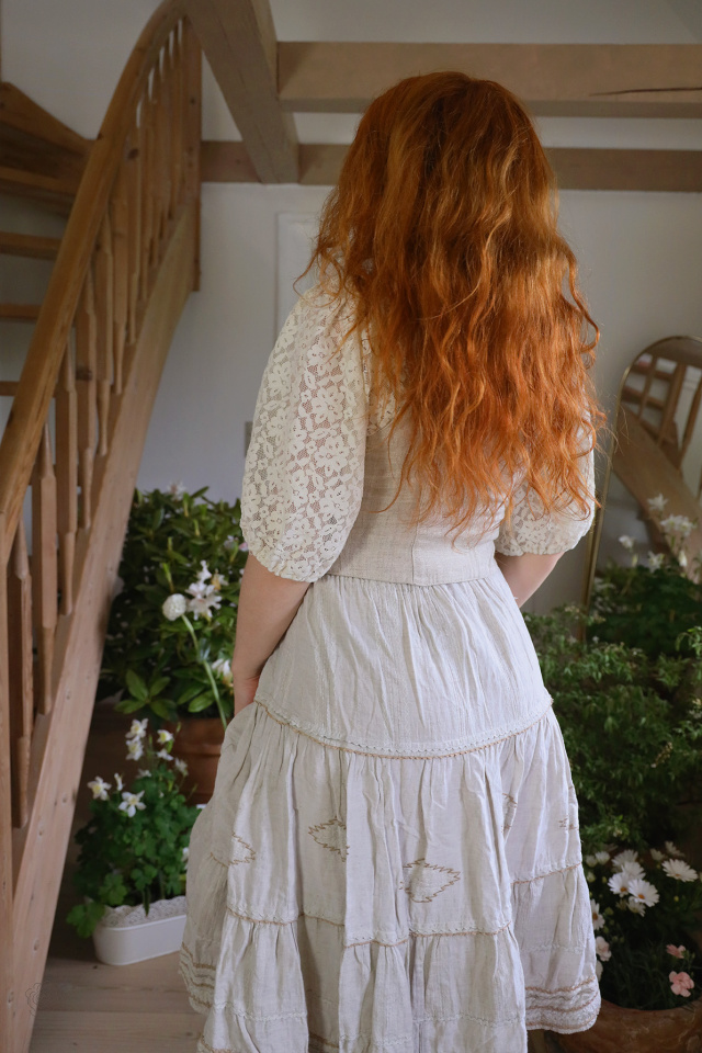 Beige Boho Cotton Skirt | S-L