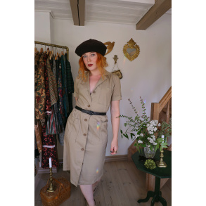 Sand Coloured Vintage Dress | S