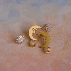 Sleepy Sun | Small Silver Studs