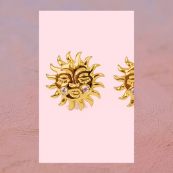 Sleepy Sun | Small Gold Studs 