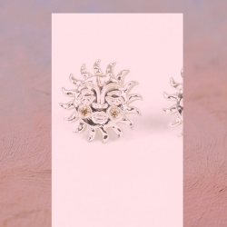 Sleepy Sun | Small Silver Studs
