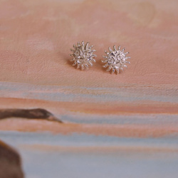 Sleepy Sun | Small Silver Studs