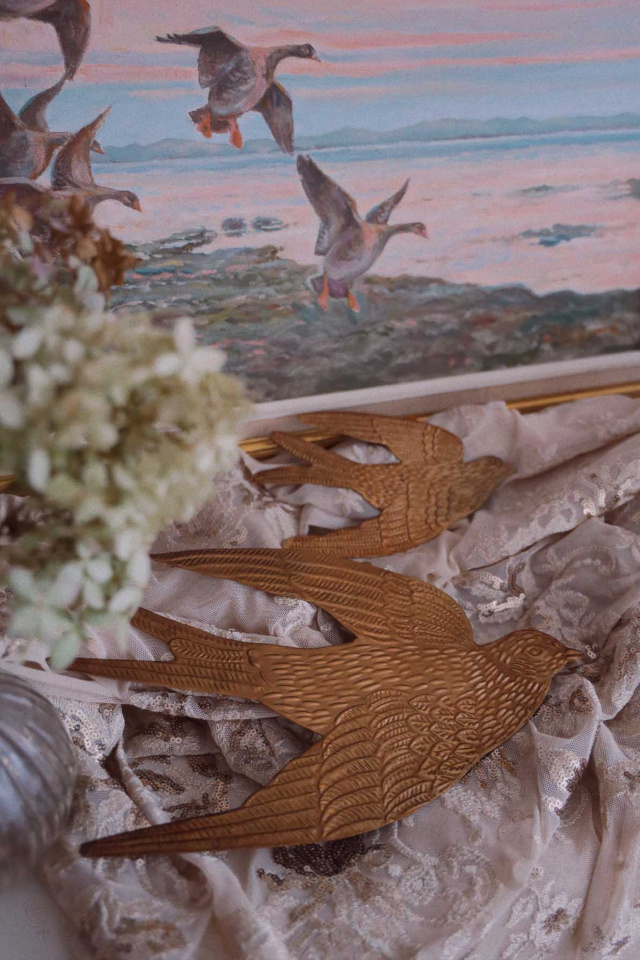 Small Brass Bird Wall Hanging