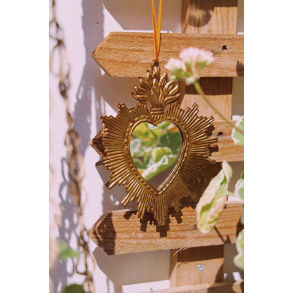 Small Heart Brass Mirror 