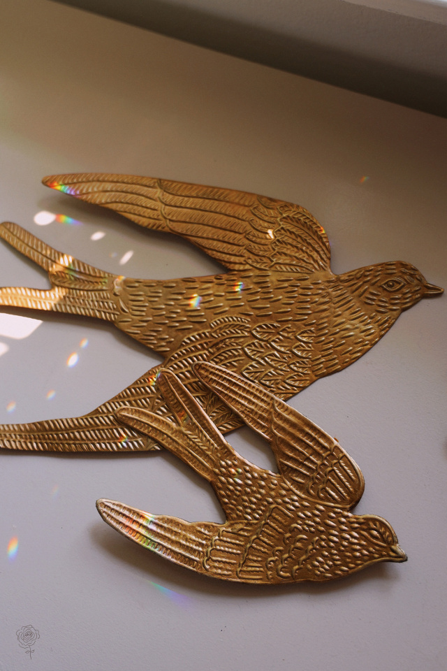 Small Brass Bird Wall Hanging