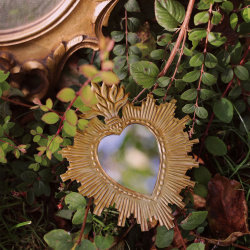 Small Heart Brass Mirror 