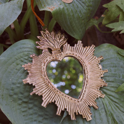 Small Heart Brass Mirror 