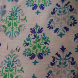 Blue Pattern Recycled Boho Blouse | S
