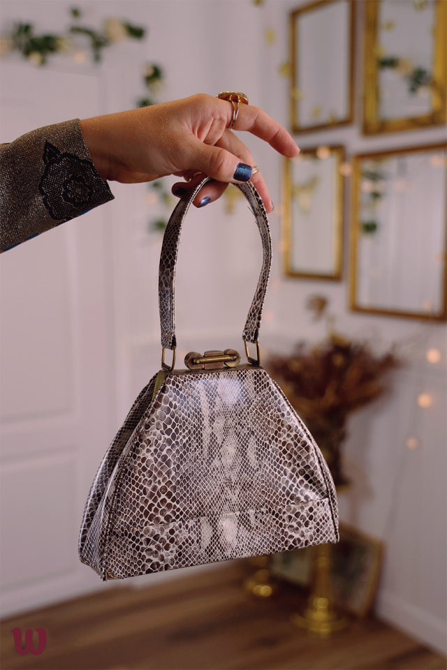 Snake Skin Printed Vintage Bag 