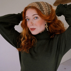 Rita's Brown &amp; Green Triangle Head Scarf