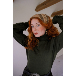 Rita's Brown & Green Triangle Head Scarf