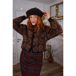 Brown Floral Vintage Cardigan | S
