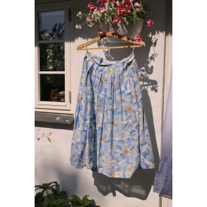 Blue Watercolour Floral Vintage Skirt | M