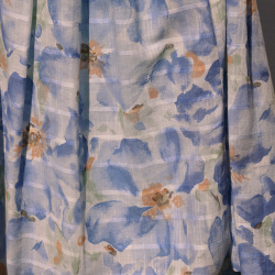 Blue Watercolour Floral Vintage Skirt | M