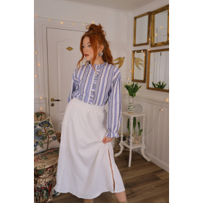 Soft White Maxi Cotton Skirt 