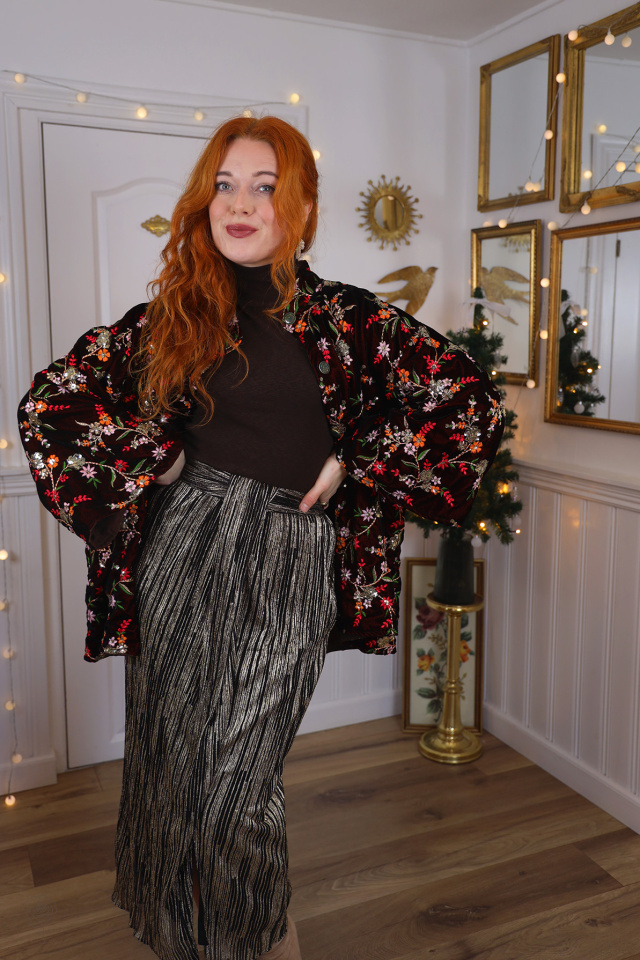 Sparkling Velvet Embroidery Sample Jacket | S/M