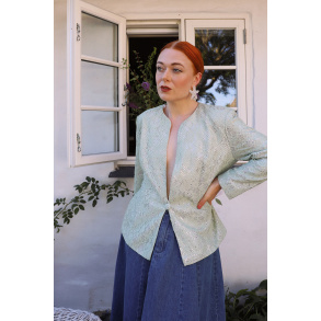 Shiny Green Lace Vintage Blazer | M/L