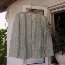 Shiny Green Lace Vintage Blazer | M/L