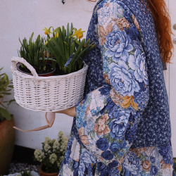 Blossom Spring Blue Cotton Waistcoat