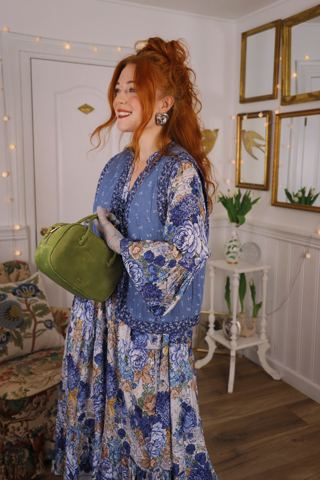 Blossom Spring Blue Cotton Waistcoat