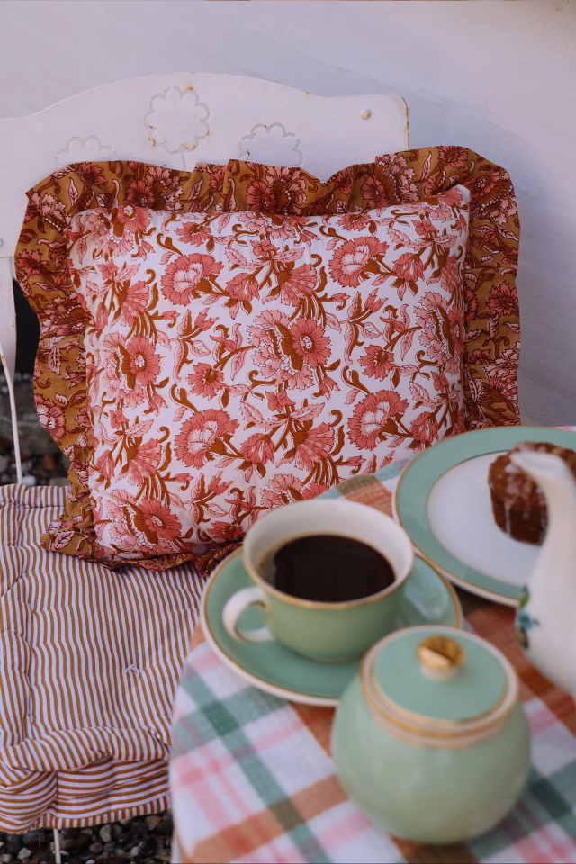 Spring Blossom Frilly Pillow Covers 