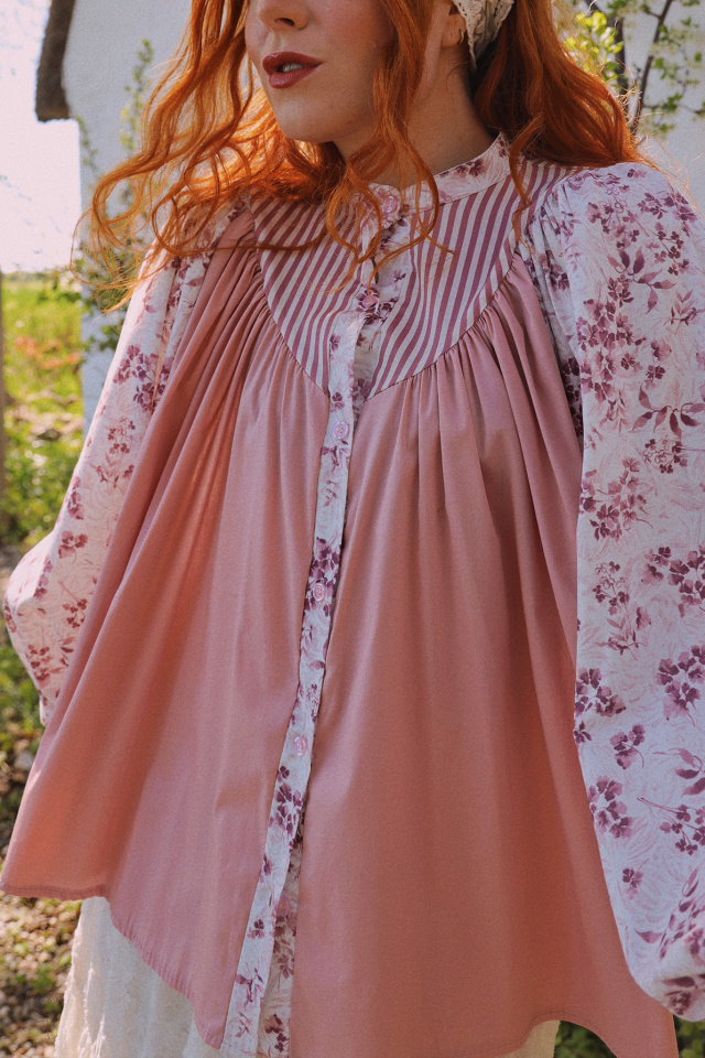 Spring Blossom Plum Blouse | S/M