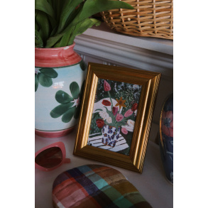 Tulip Bouquet Postcard in Gold Frame