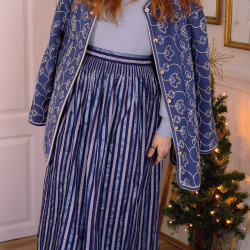 Blue Striped Vintage Skirt | M