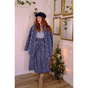 Blue Striped Vintage Skirt | M