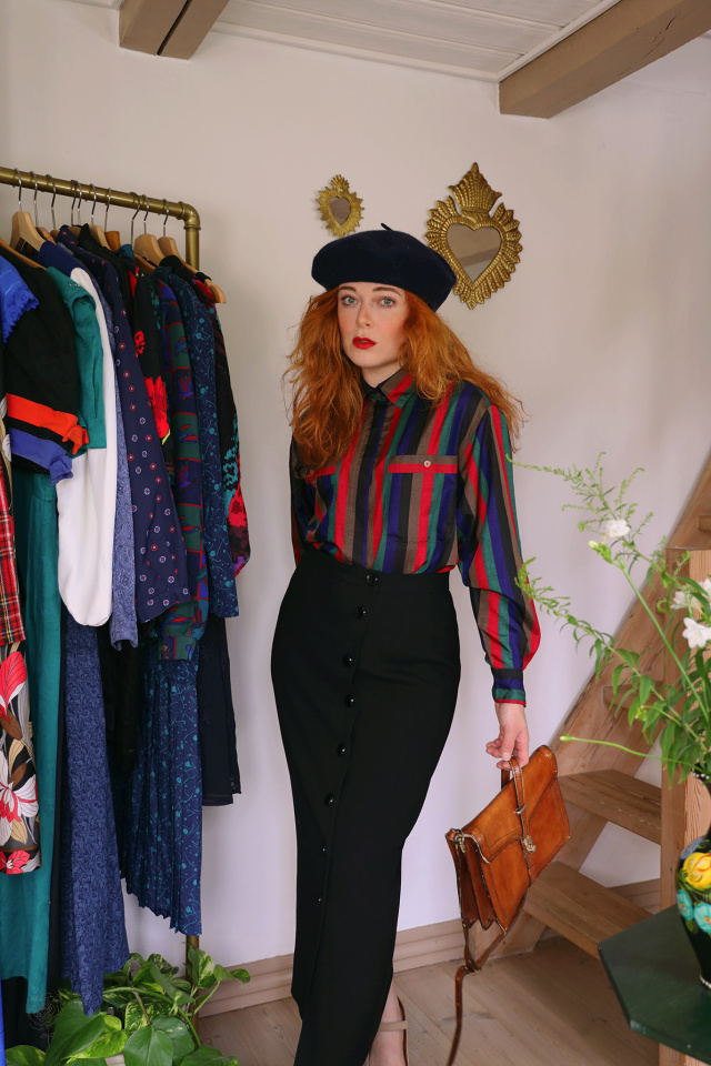 Striped Elegant Vintage Blouse | M/L