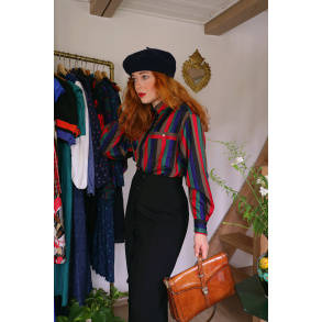 Striped Elegant Vintage Blouse | M/L