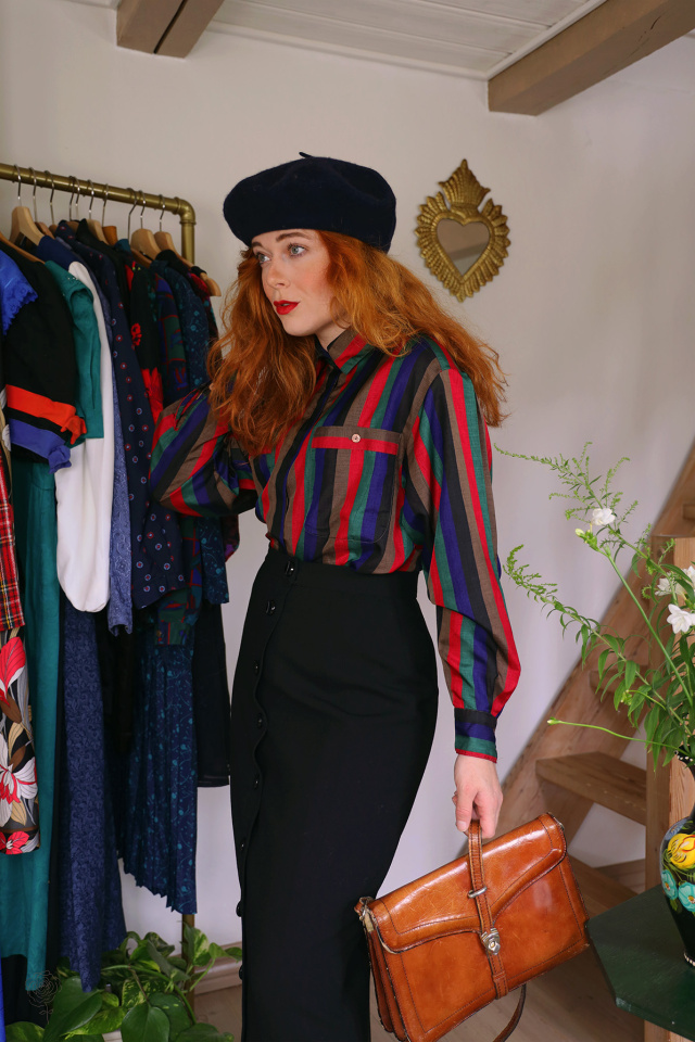 Striped Elegant Vintage Blouse | M/L