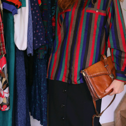 Striped Elegant Vintage Blouse | M/L