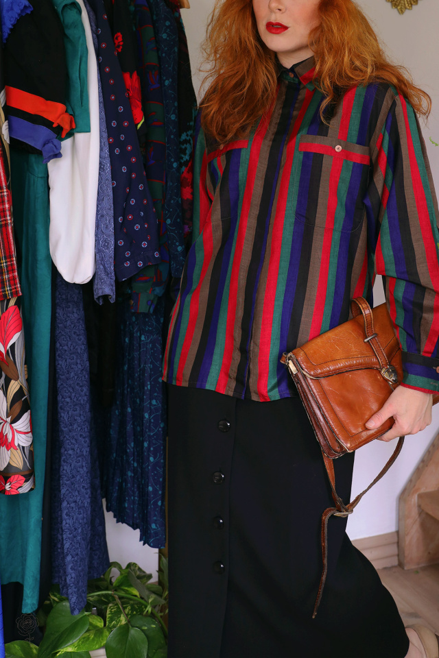 Striped Elegant Vintage Blouse | M/L