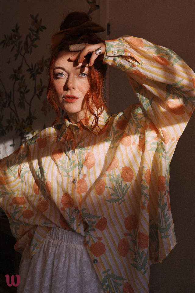 Stripes &amp; Flowers Yellow Springtime Blouse | L-XXL