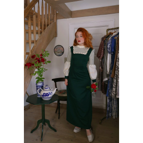 Bomb 70's Dark Green Vintage Gown | S